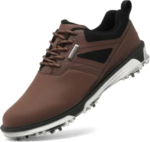ULTIANT Men's Golf Shoes Fixed Nailless Sole Waterproof Lightweight No-Slip Walking Shoes Size7.5-13