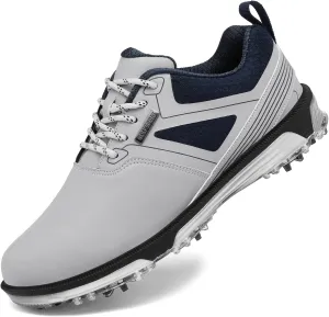 ULTIANT Men's Golf Shoes Fixed Nailless Sole Waterproof Lightweight No-Slip Walking Shoes Size7.5-13