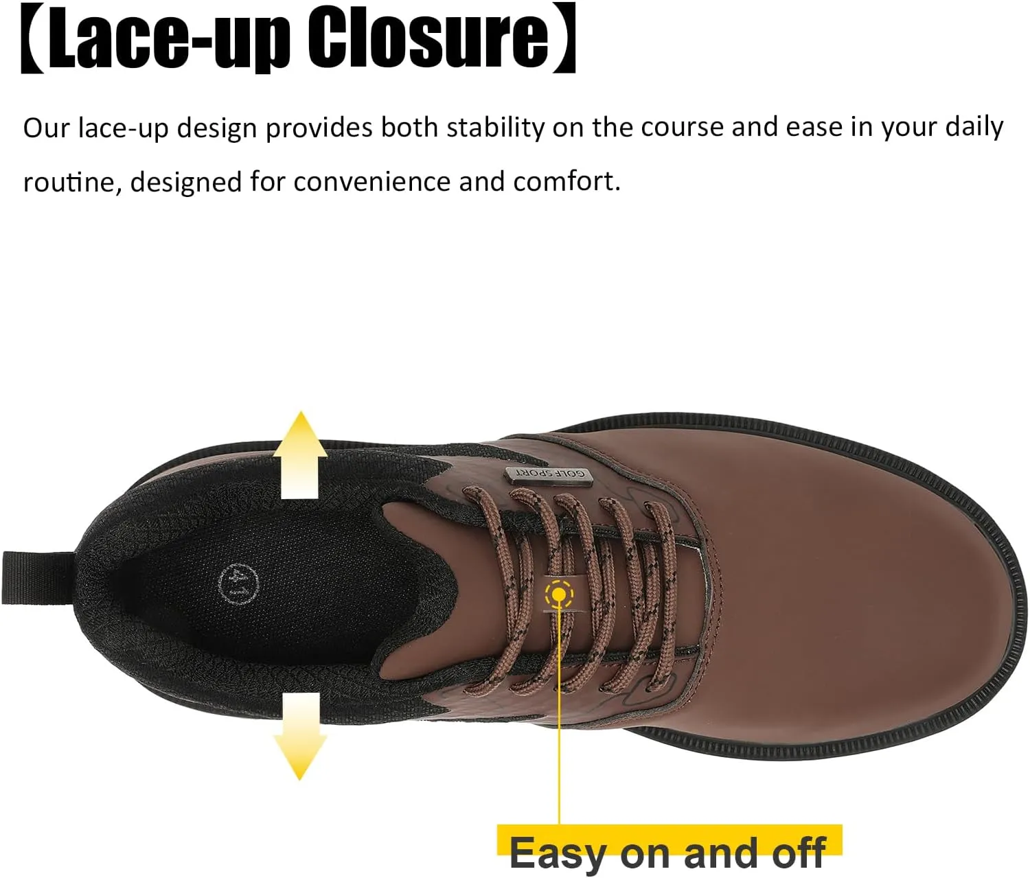 ULTIANT Men's Golf Shoes Fixed Nailless Sole Waterproof Lightweight No-Slip Walking Shoes Size7.5-13