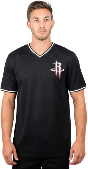 Ultra Game Men's NBA Official Game Time Soft Mesh Short Sleeve V-Neck Tee Shirt