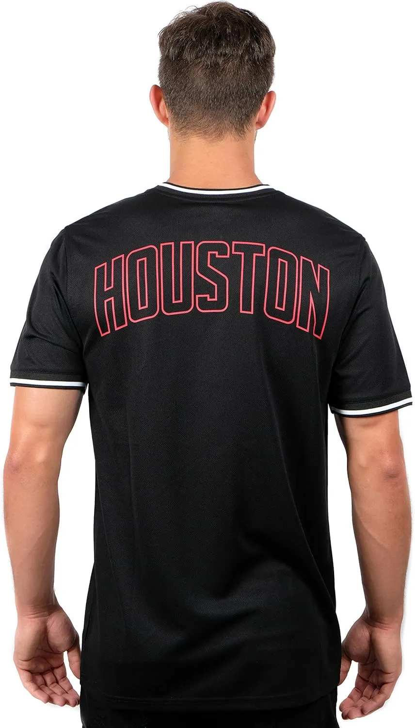 Ultra Game Men's NBA Official Game Time Soft Mesh Short Sleeve V-Neck Tee Shirt