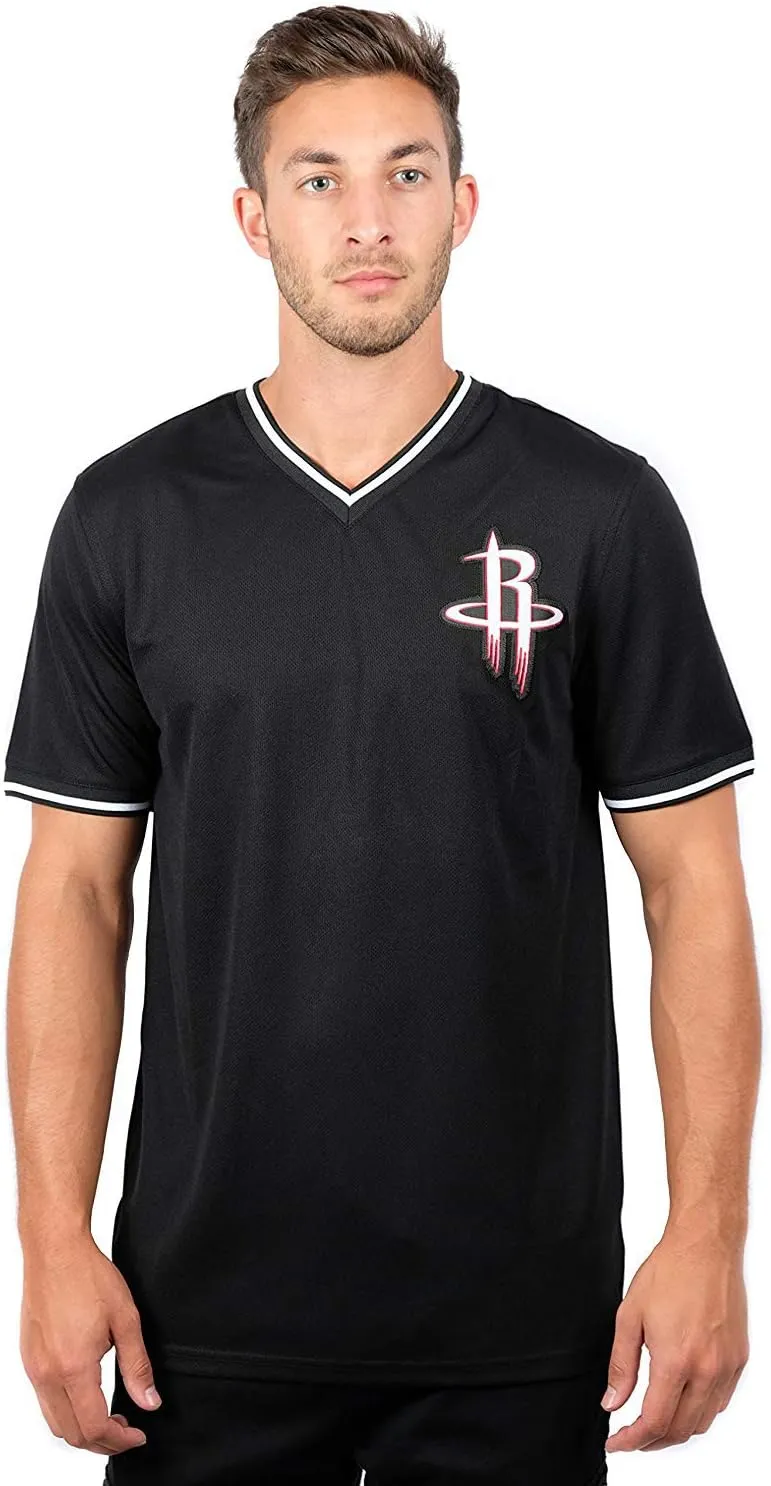 Ultra Game Men's NBA Official Game Time Soft Mesh Short Sleeve V-Neck Tee Shirt