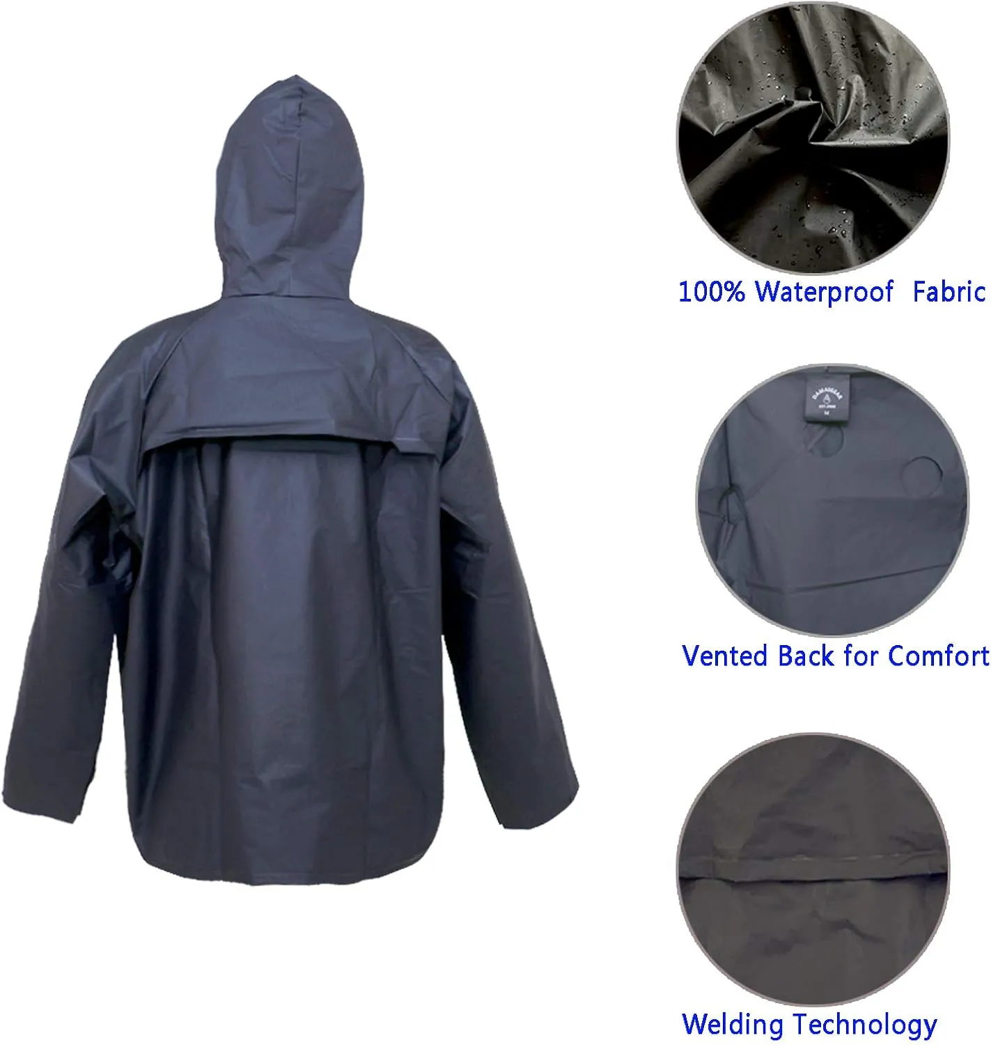 Ultra-Lite Rain Suit for Men Women Waterproof Protective Rain Coat with Pants 2 Pieces Rain Gear
