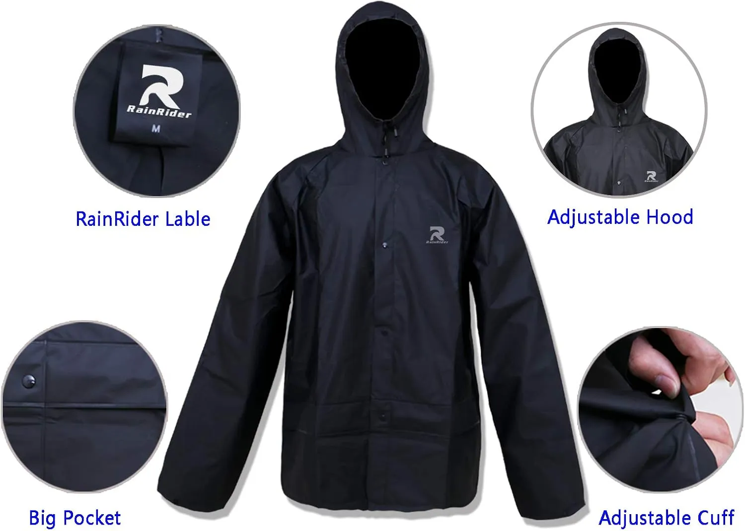 Ultra-Lite Rain Suit for Men Women Waterproof Protective Rain Coat with Pants 2 Pieces Rain Gear
