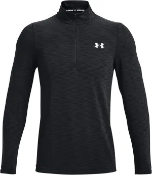 Under Armour Men's UA Seamless 1/2 Zip Long Sleeve Top Shirt (Large, Black/White-001)
