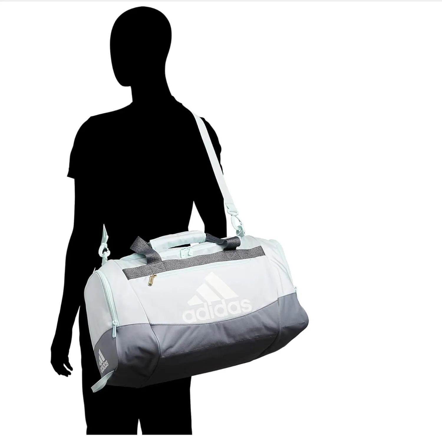 Unisex Defender 4.0 Gym Duffel Bag for Men and Women, Black/White, Small (38L)