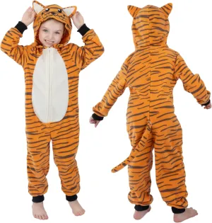Unisex Kids Animal Onesie, Kids Tiger Onesie Costume, Halloween Christmas Carnival Cosplay Costume for Girls Boys