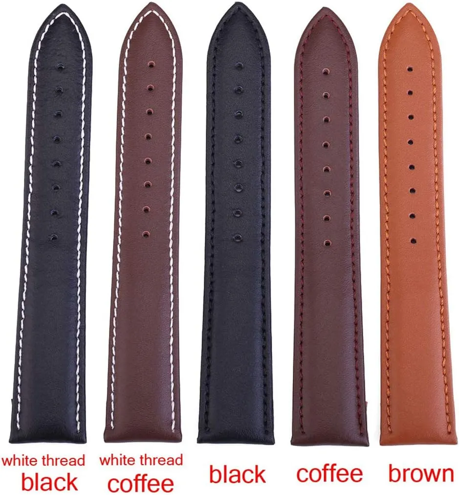 Universal Strap，12mm/14mm/16mm/18mm/19mm/20mm/22mm/24mm Replacement Leather Watch Band Cowhide Leather Strap Pin Buckle Watch Wrist Bracelet
