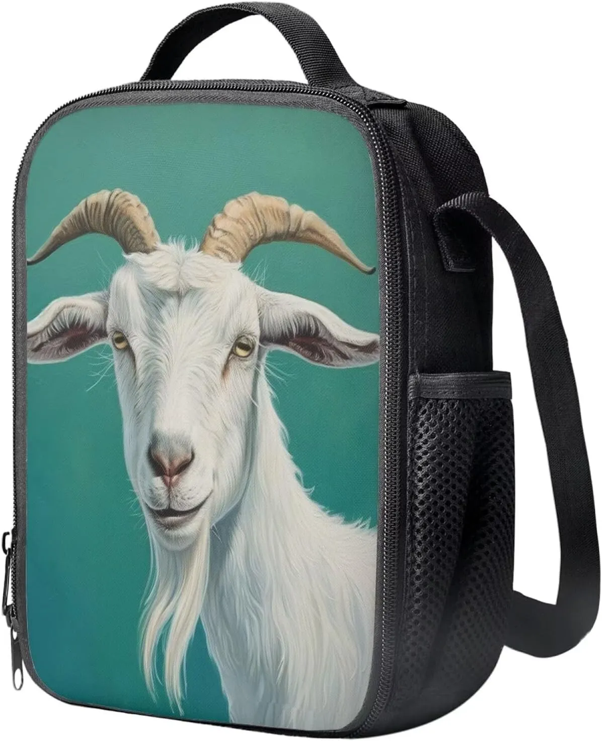 Upetstory Goat Lunch Bag Reusable Lunch Box Cooler Lunch Tote Bag Meal Prep Organzier Crossbody Handbag for Women Men Girls Boys School Picnic Office Work Beach Travel