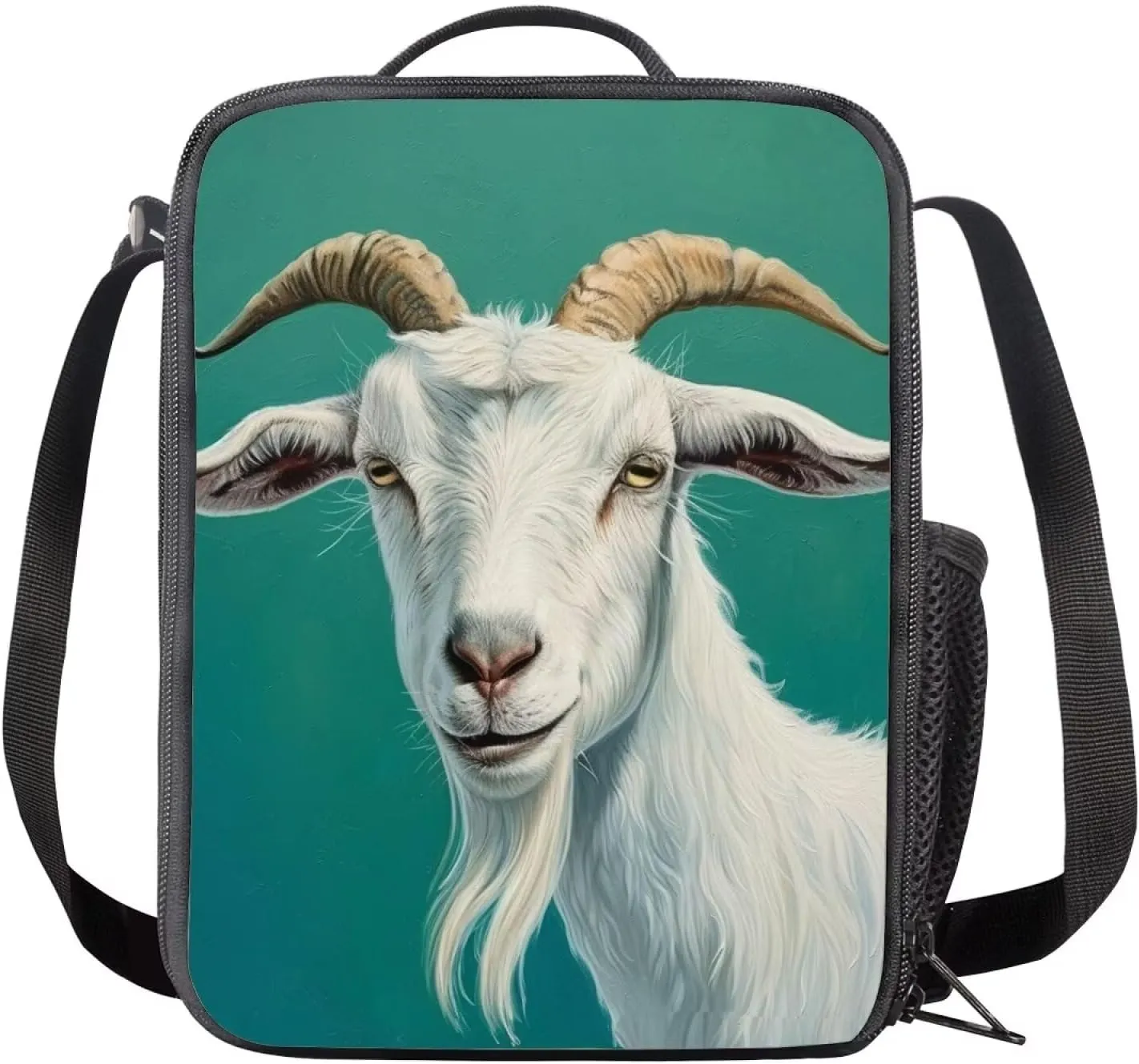 Upetstory Goat Lunch Bag Reusable Lunch Box Cooler Lunch Tote Bag Meal Prep Organzier Crossbody Handbag for Women Men Girls Boys School Picnic Office Work Beach Travel