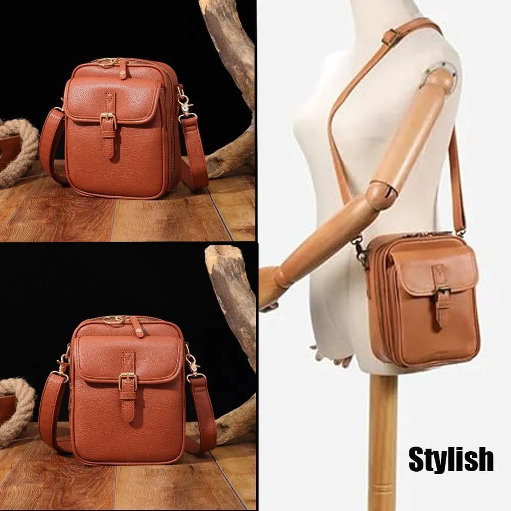 Urvashi Tojoyride Crossbody Bag, Upgraded Vintage Anti Theft Purse, Retro Double Layer Large Capacity Messenger Bag