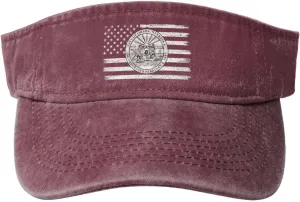 US and Seal of Omaha, Nebraska Sun Visor Hats Cotton Adjustable Sports Empty Top Baseball Cap for Women Men Golf Cap