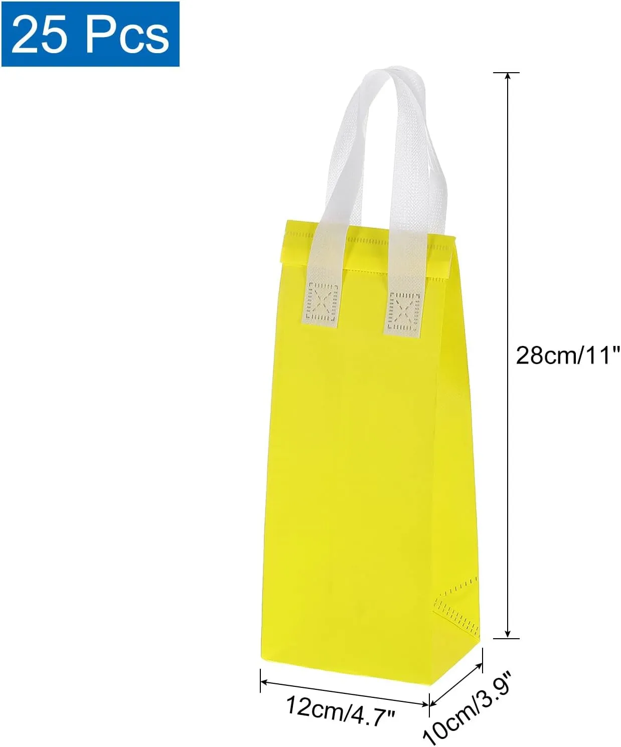 uxcell 25pcs Insulated Take Out Bags, 4.7" x 3.9" x 11" Insulated Take Away Bags Thermal Disposable Lunch Bags Disposable Cooler Bags for Hot Cold Food Catering Grocery Picnic Yellow