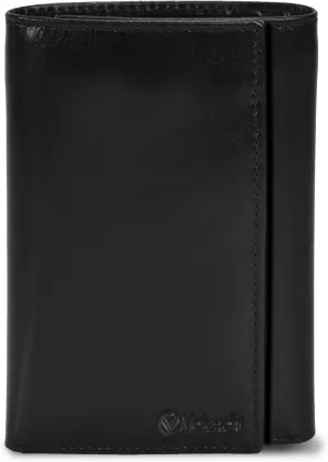 VALENCHI Leather Trifold Wallet For Men - RFID Blocking - 6 Card Slots, 2 Note Compartments & 1 ID Window - Minimalist Design, Slim Wallet - Premium, Fashionable Accessory Gifts for Men, Him