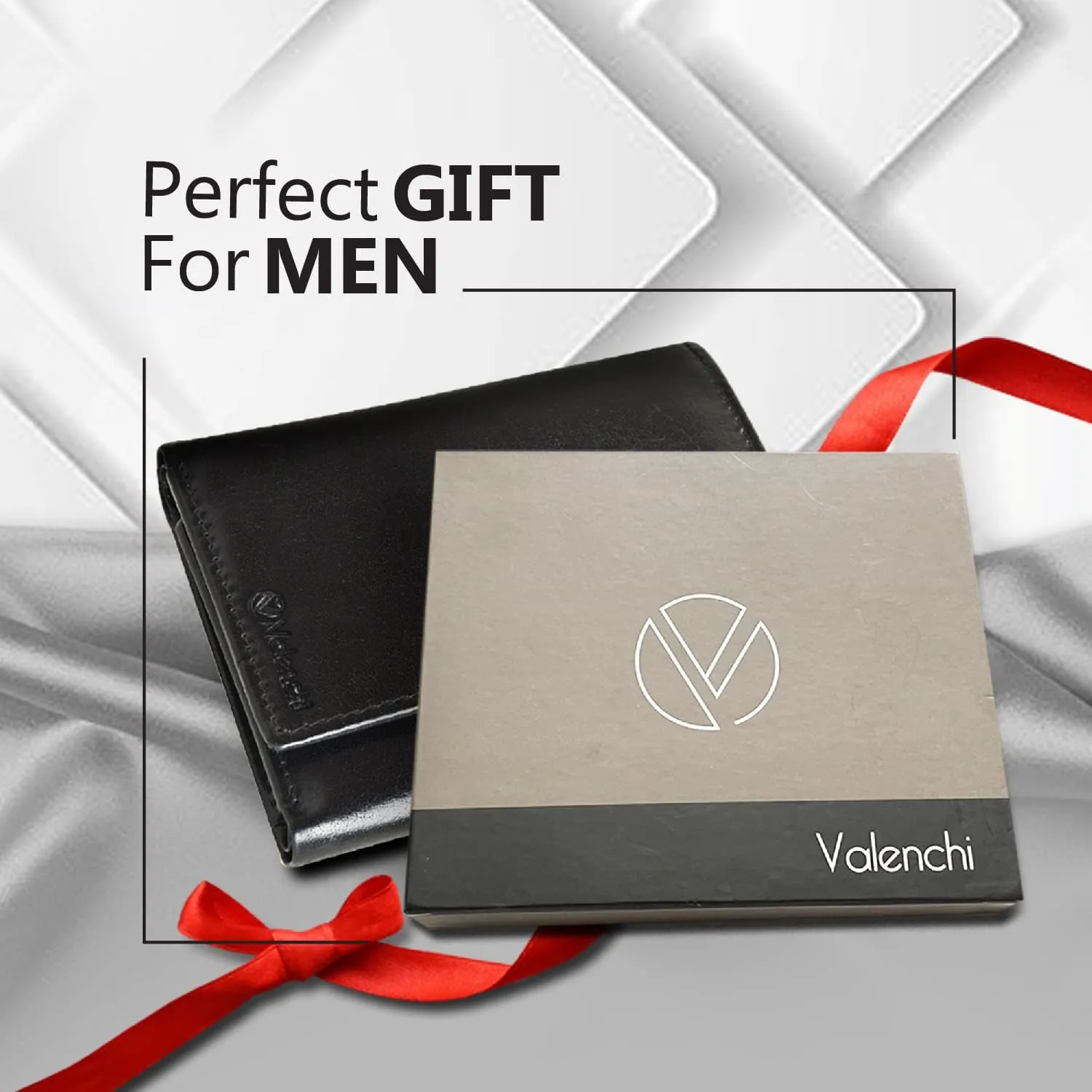 VALENCHI Leather Trifold Wallet For Men - RFID Blocking - 6 Card Slots, 2 Note Compartments & 1 ID Window - Minimalist Design, Slim Wallet - Premium, Fashionable Accessory Gifts for Men, Him