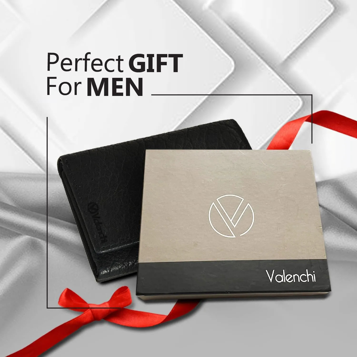 VALENCHI Leather Trifold Wallet For Men - RFID Blocking - 6 Card Slots, 2 Note Compartments & 1 ID Window - Minimalist Design, Slim Wallet - Premium, Fashionable Accessory Gifts for Men, Him
