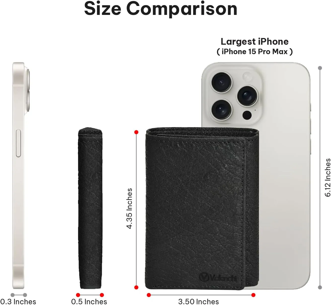 VALENCHI Leather Trifold Wallet For Men - RFID Blocking - 6 Card Slots, 2 Note Compartments & 1 ID Window - Minimalist Design, Slim Wallet - Premium, Fashionable Accessory Gifts for Men, Him