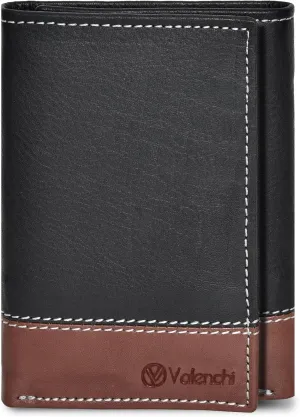 VALENCHI Leather Trifold Wallet For Men - RFID Blocking - 7 Card Slots, 2 Note Compartments & 1 ID Window - Minimalist Design, Slim Wallet - Premium, Fashionable Accessory Gifts for Men, Him