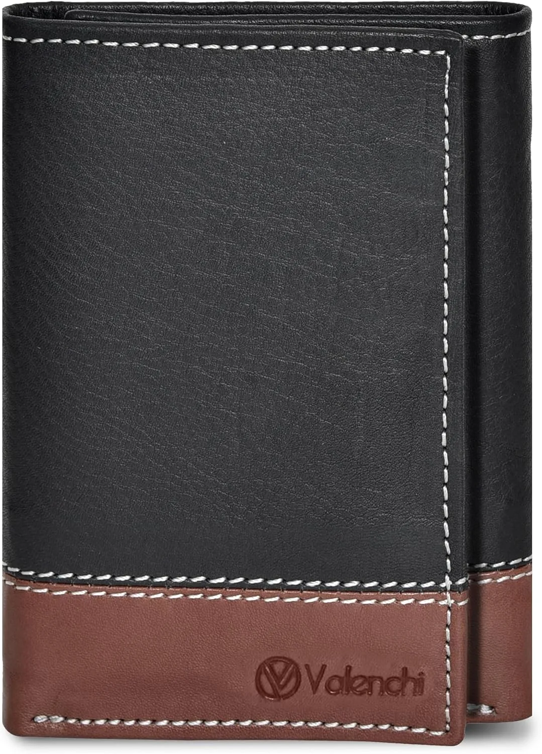 VALENCHI Leather Trifold Wallet For Men - RFID Blocking - 7 Card Slots, 2 Note Compartments & 1 ID Window - Minimalist Design, Slim Wallet - Premium, Fashionable Accessory Gifts for Men, Him