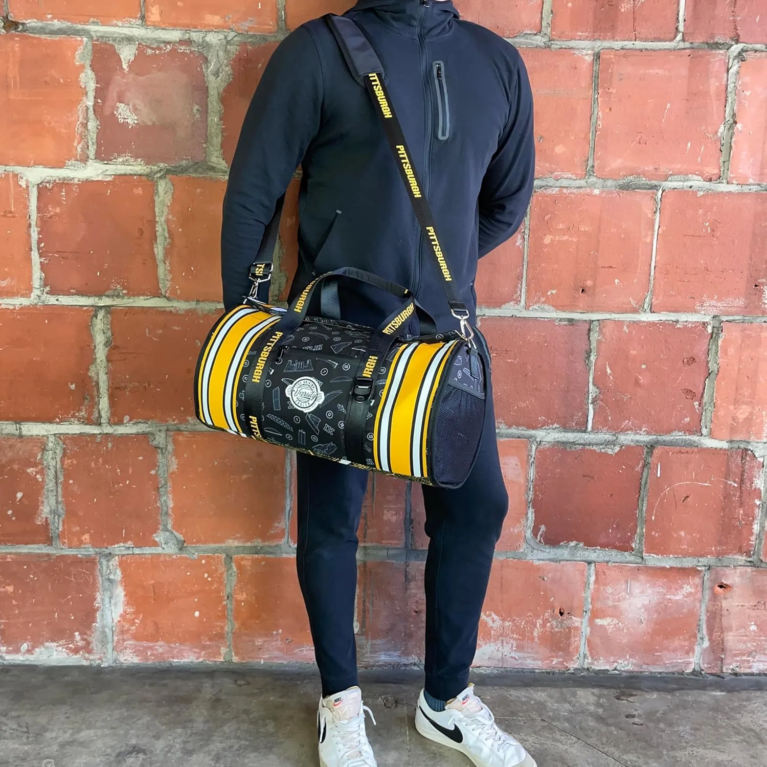 Varsity Cooler Pittsburgh Travel Party Duffel & Cooler – 30 Can Leakproof Insulated Tote Bag, Waterproof Soft compartment for Tailgating, Golf, Beach, Carry-On Luggage & Outdoor Sports