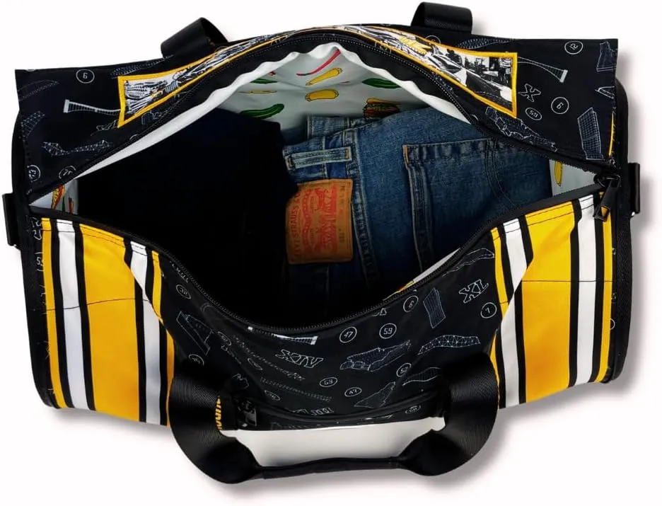 Varsity Cooler Pittsburgh Travel Party Duffel & Cooler – 30 Can Leakproof Insulated Tote Bag, Waterproof Soft compartment for Tailgating, Golf, Beach, Carry-On Luggage & Outdoor Sports