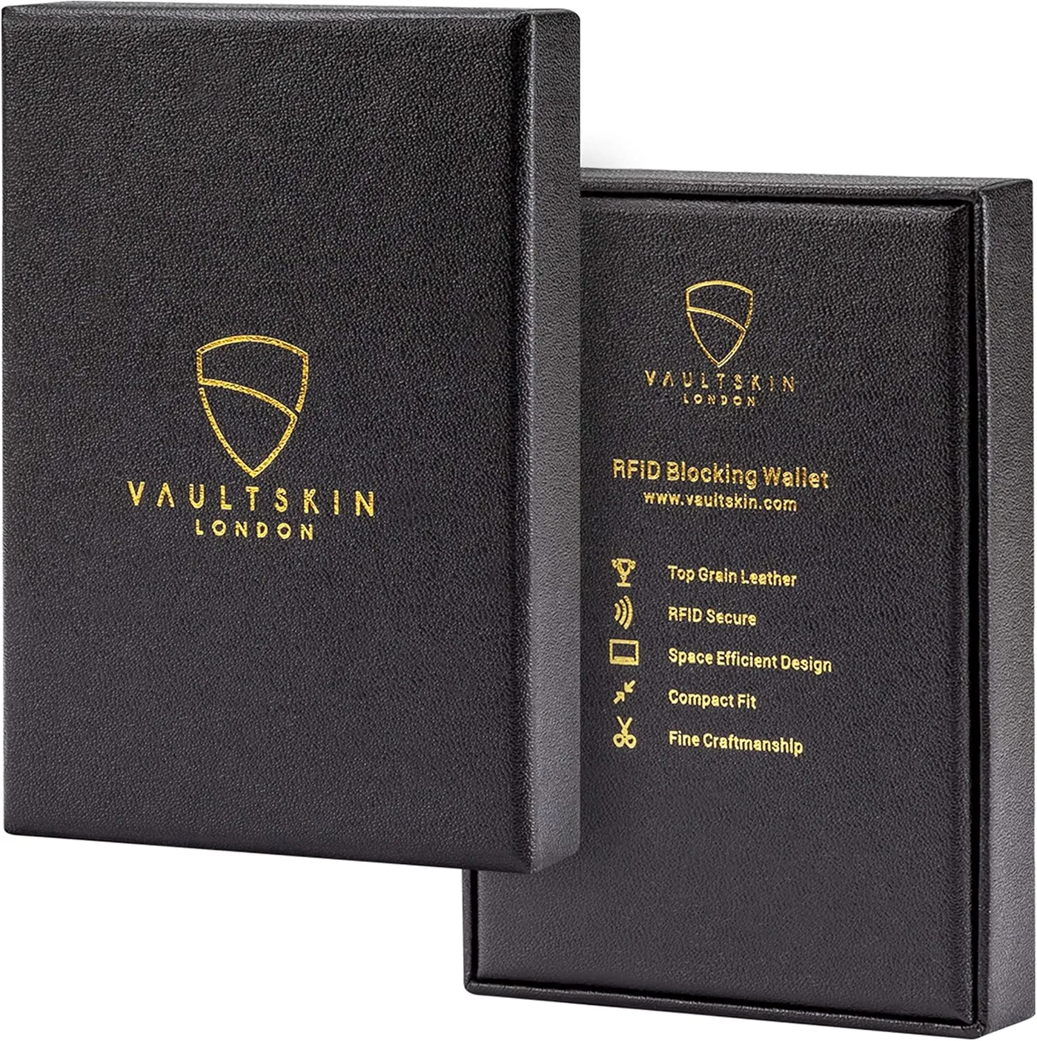 Vaultskin MANHATTAN Slim RFID Blocking Bifold Leather Wallet for Men - Minimalist Front Pocket Card Holder, Holds 9 Cards & Cash, Premium Italian Leather