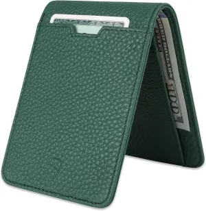 Vaultskin MANHATTAN Slim RFID Blocking Bifold Leather Wallet for Men - Minimalist Front Pocket Card Holder, Holds 9 Cards & Cash, Premium Italian Leather