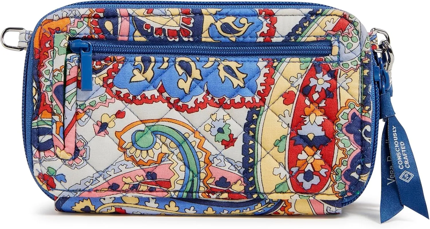 Vera Bradley Women's Cotton All in One Crossbody Purse with RFID Protection