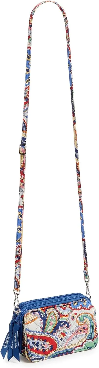 Vera Bradley Women's Cotton All in One Crossbody Purse with RFID Protection