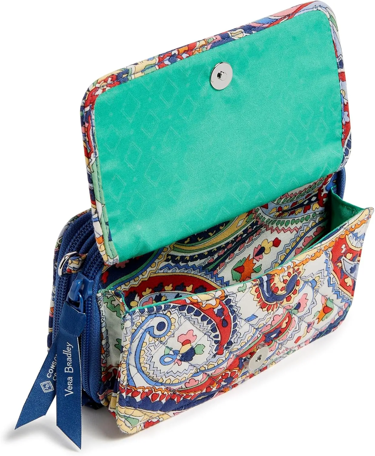 Vera Bradley Women's Cotton All in One Crossbody Purse with RFID Protection