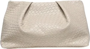 Verdusa Women's Braided Woven Handbags Ruched Clutch Purses Leather Bag