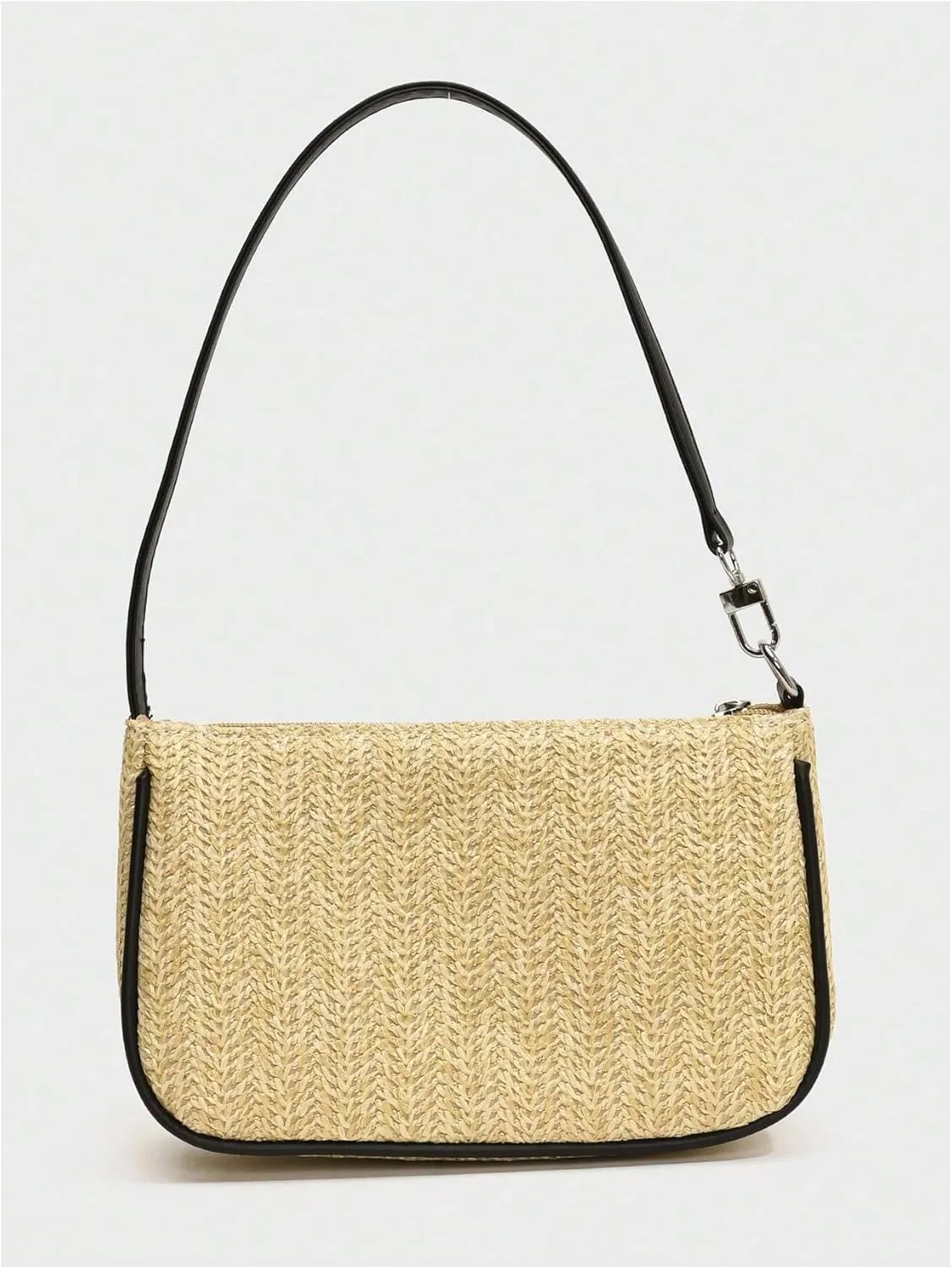 Verdusa Women's Straw Woven Shoulder Bags Zipper Underarm Handbag