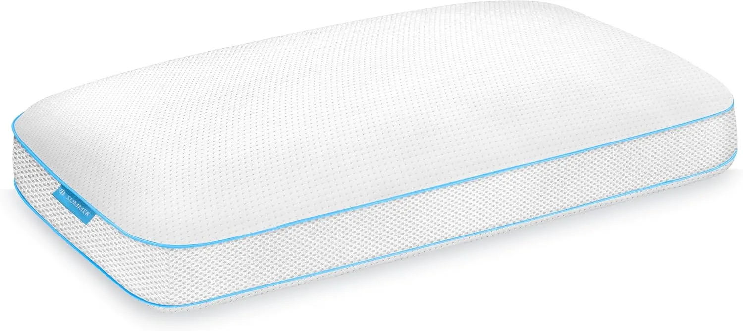Vibe Cooling Gel Infused Memory Foam Pillow, Standard, White