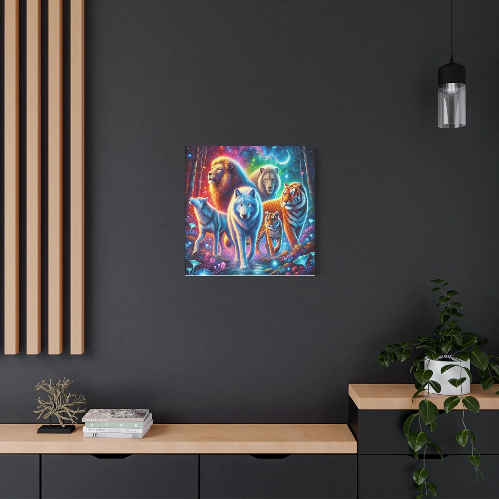 Vibrant Animal Art Canvas - Cosmic Jungle Collection, Gifts for friends, Gifts for love ones, Home decoration, Office decoration
