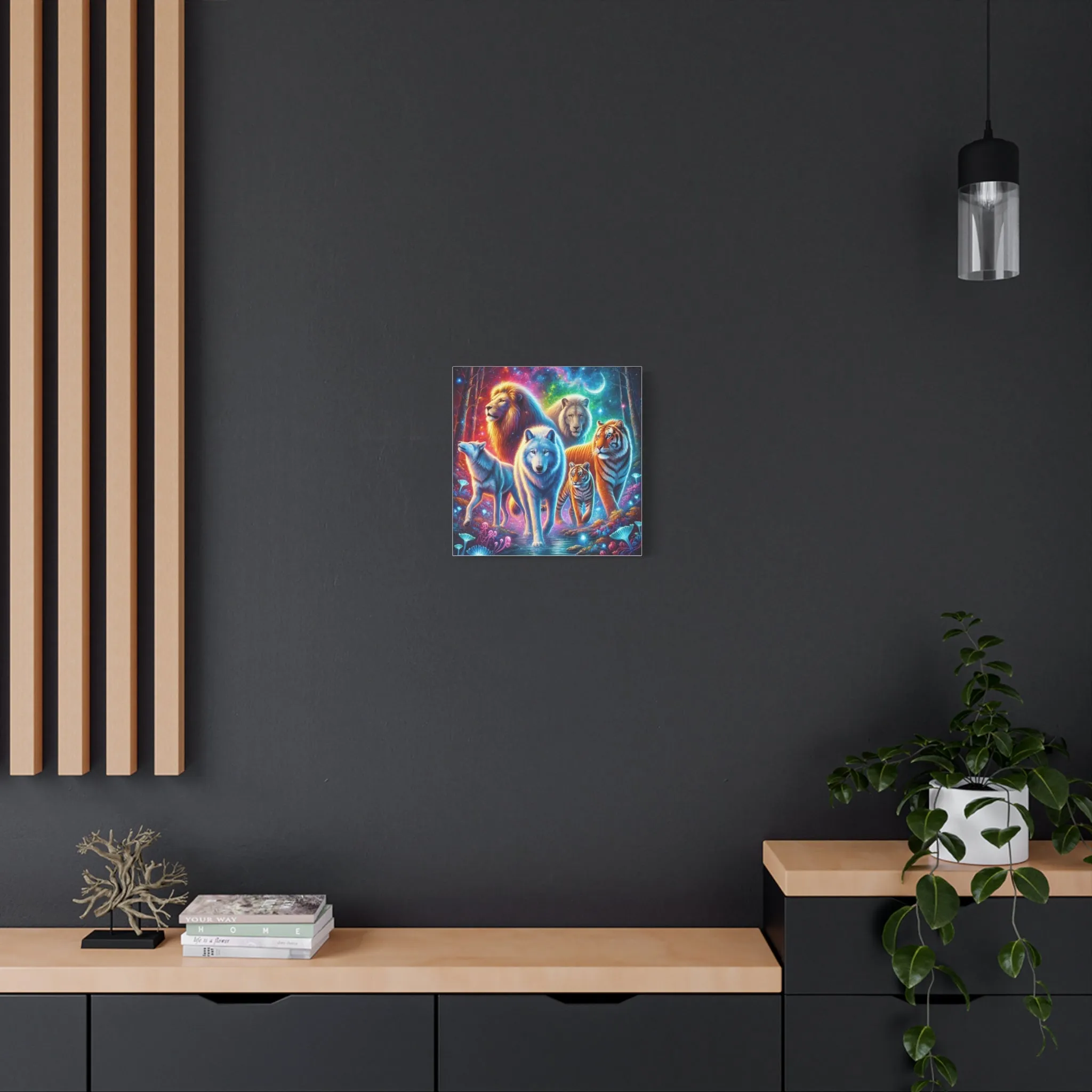 Vibrant Animal Art Canvas - Cosmic Jungle Collection, Gifts for friends, Gifts for love ones, Home decoration, Office decoration