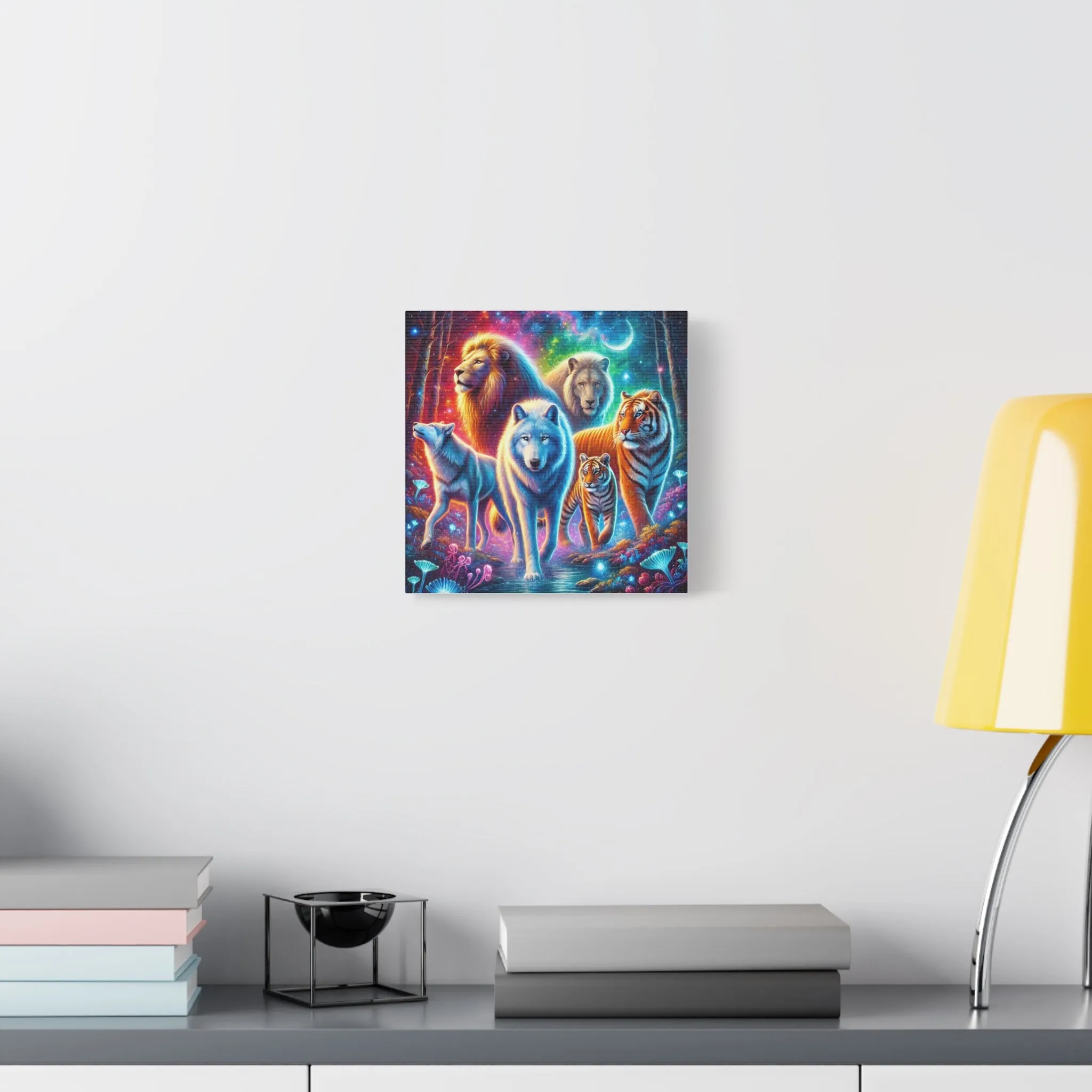 Vibrant Animal Art Canvas - Cosmic Jungle Collection, Gifts for friends, Gifts for love ones, Home decoration, Office decoration
