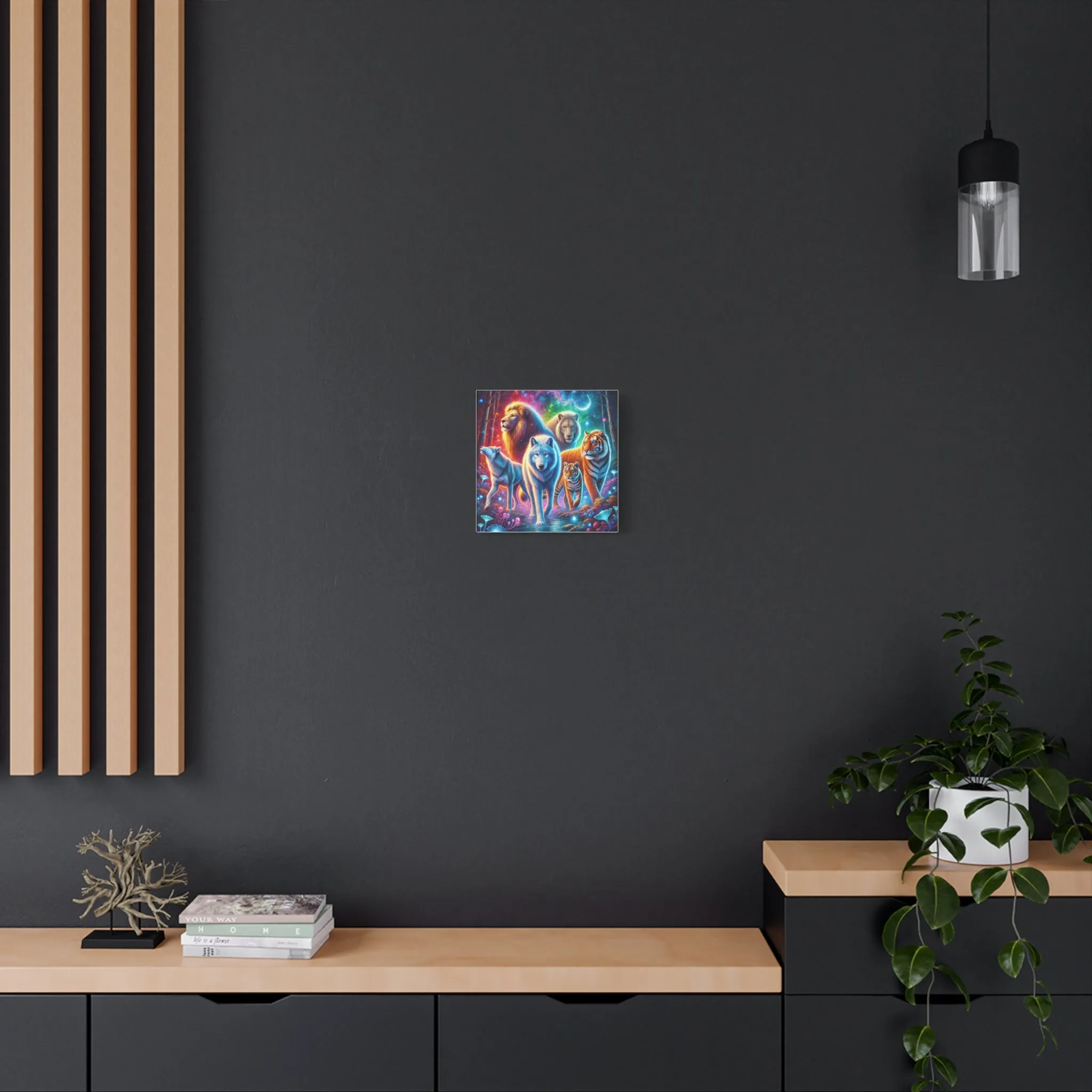 Vibrant Animal Art Canvas - Cosmic Jungle Collection, Gifts for friends, Gifts for love ones, Home decoration, Office decoration