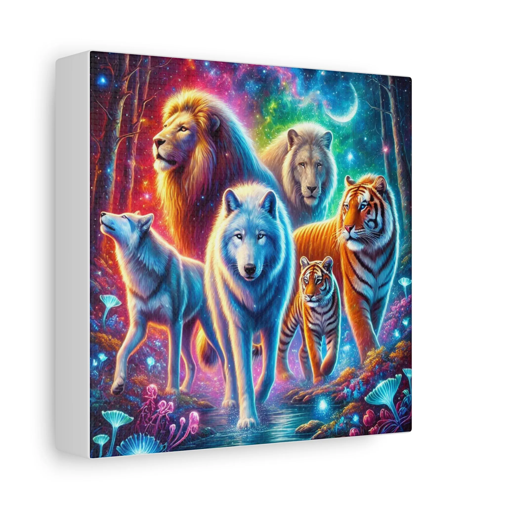 Vibrant Animal Art Canvas - Cosmic Jungle Collection, Gifts for friends, Gifts for love ones, Home decoration, Office decoration