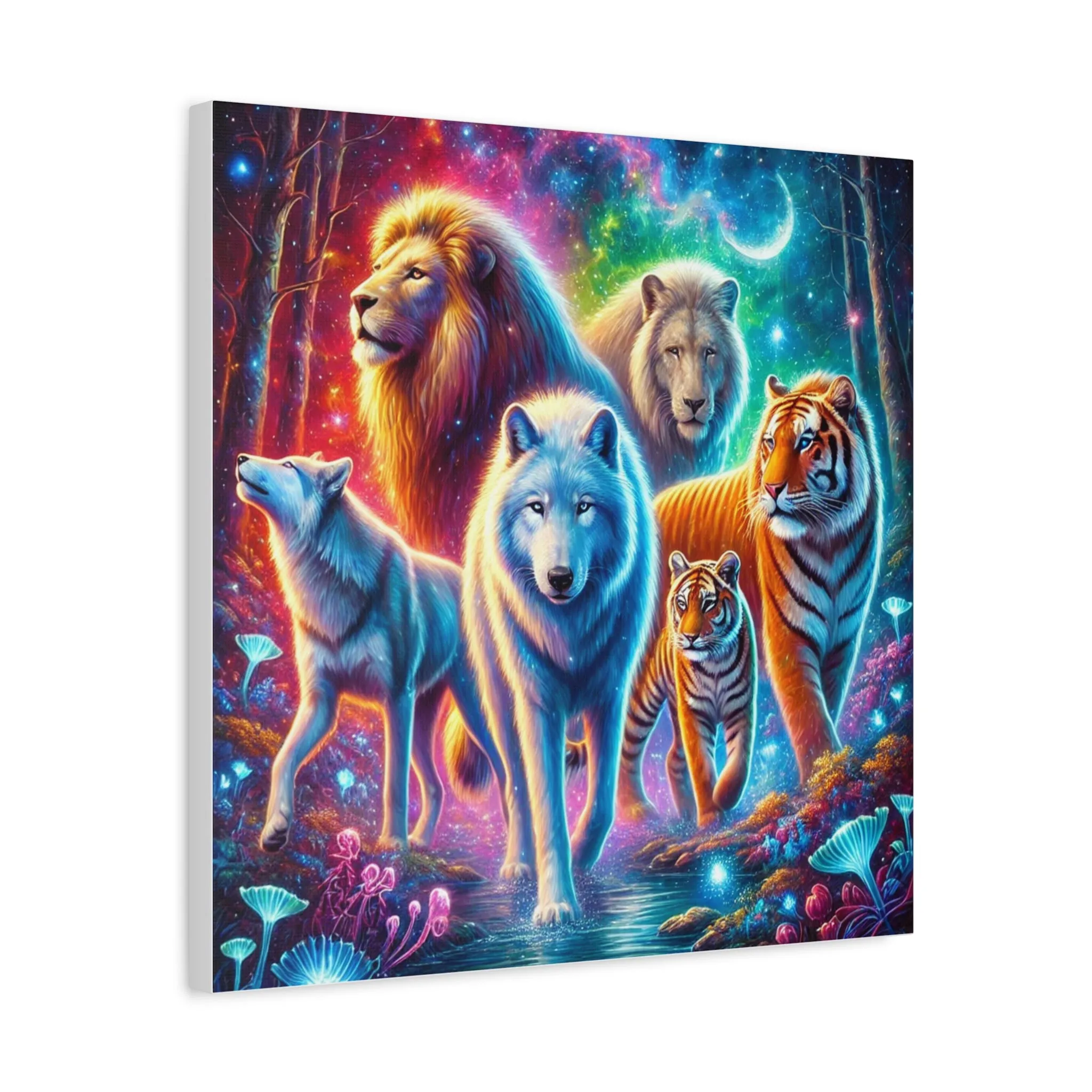 Vibrant Animal Art Canvas - Cosmic Jungle Collection, Gifts for friends, Gifts for love ones, Home decoration, Office decoration