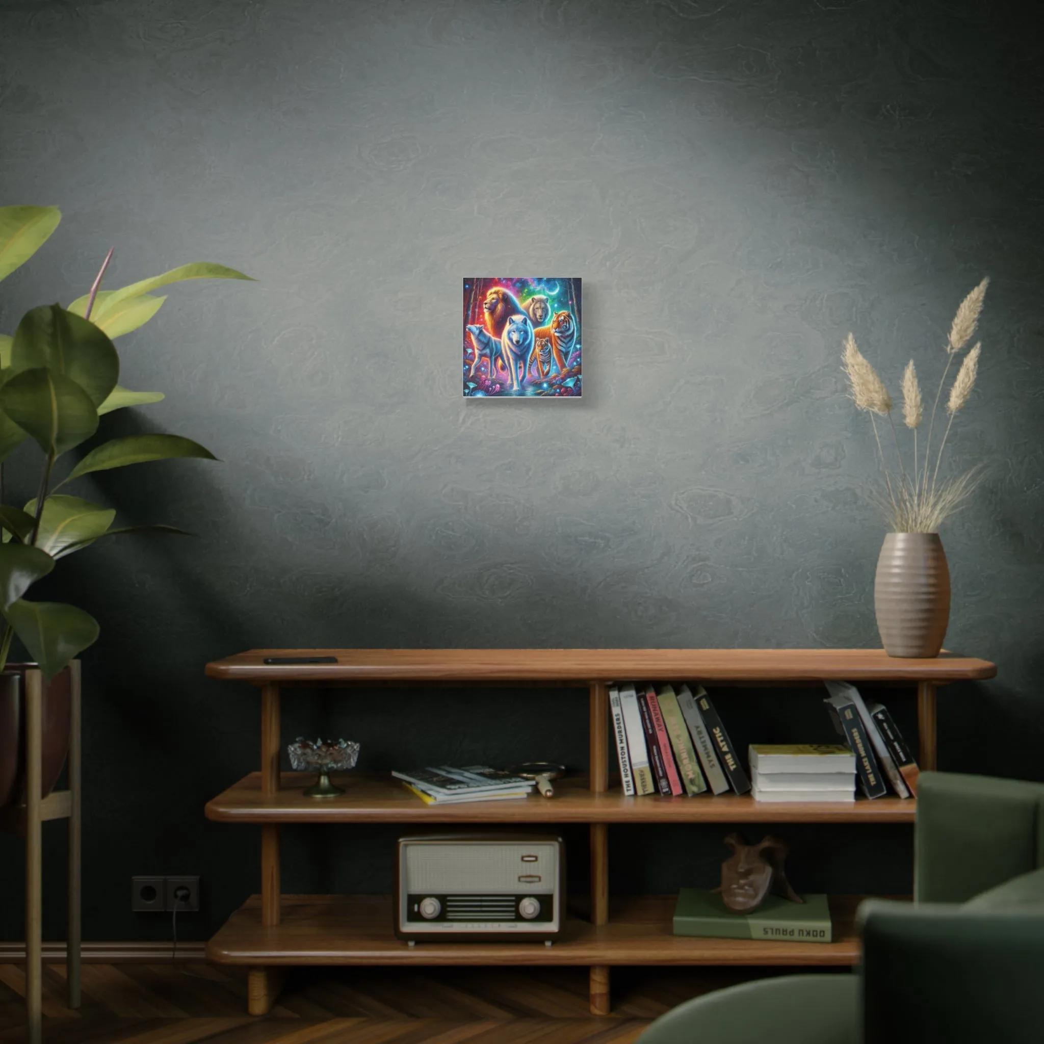 Vibrant Animal Art Canvas - Cosmic Jungle Collection, Gifts for friends, Gifts for love ones, Home decoration, Office decoration