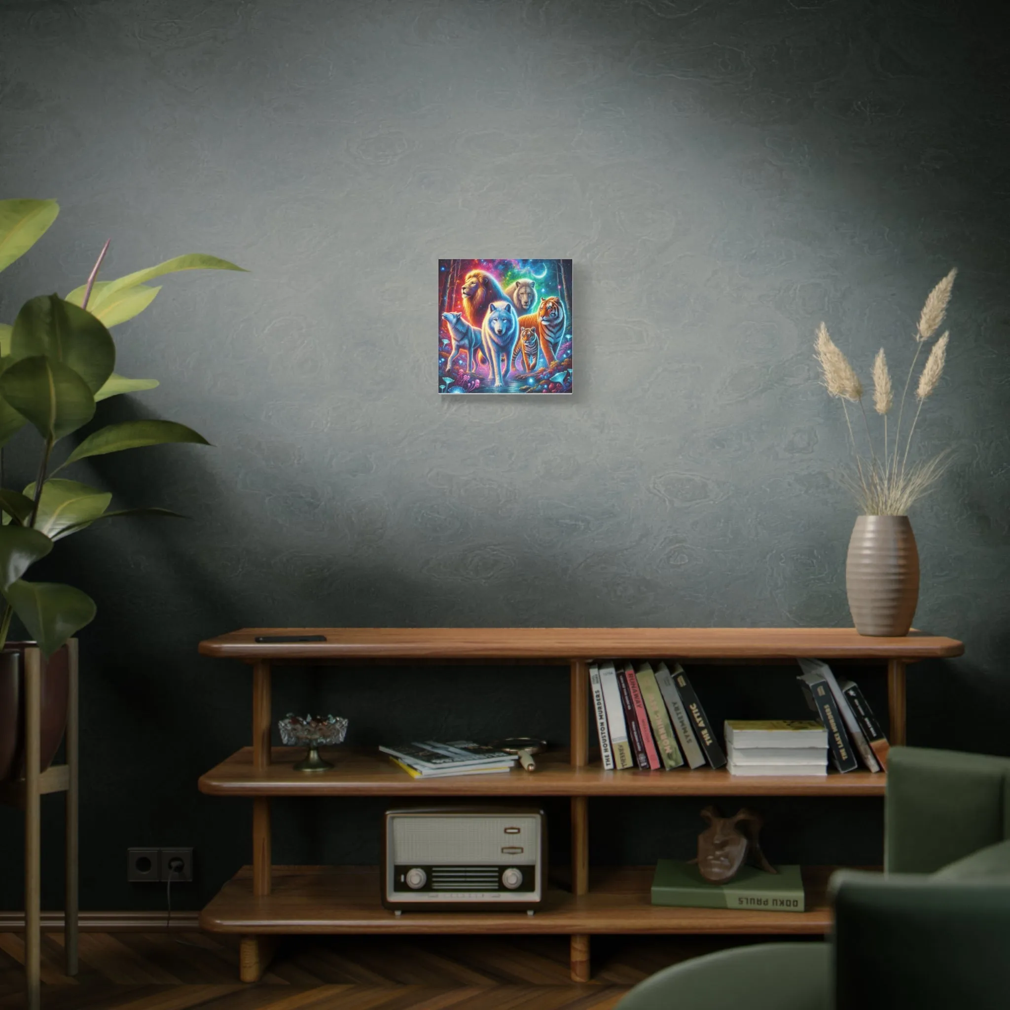 Vibrant Animal Art Canvas - Cosmic Jungle Collection, Gifts for friends, Gifts for love ones, Home decoration, Office decoration