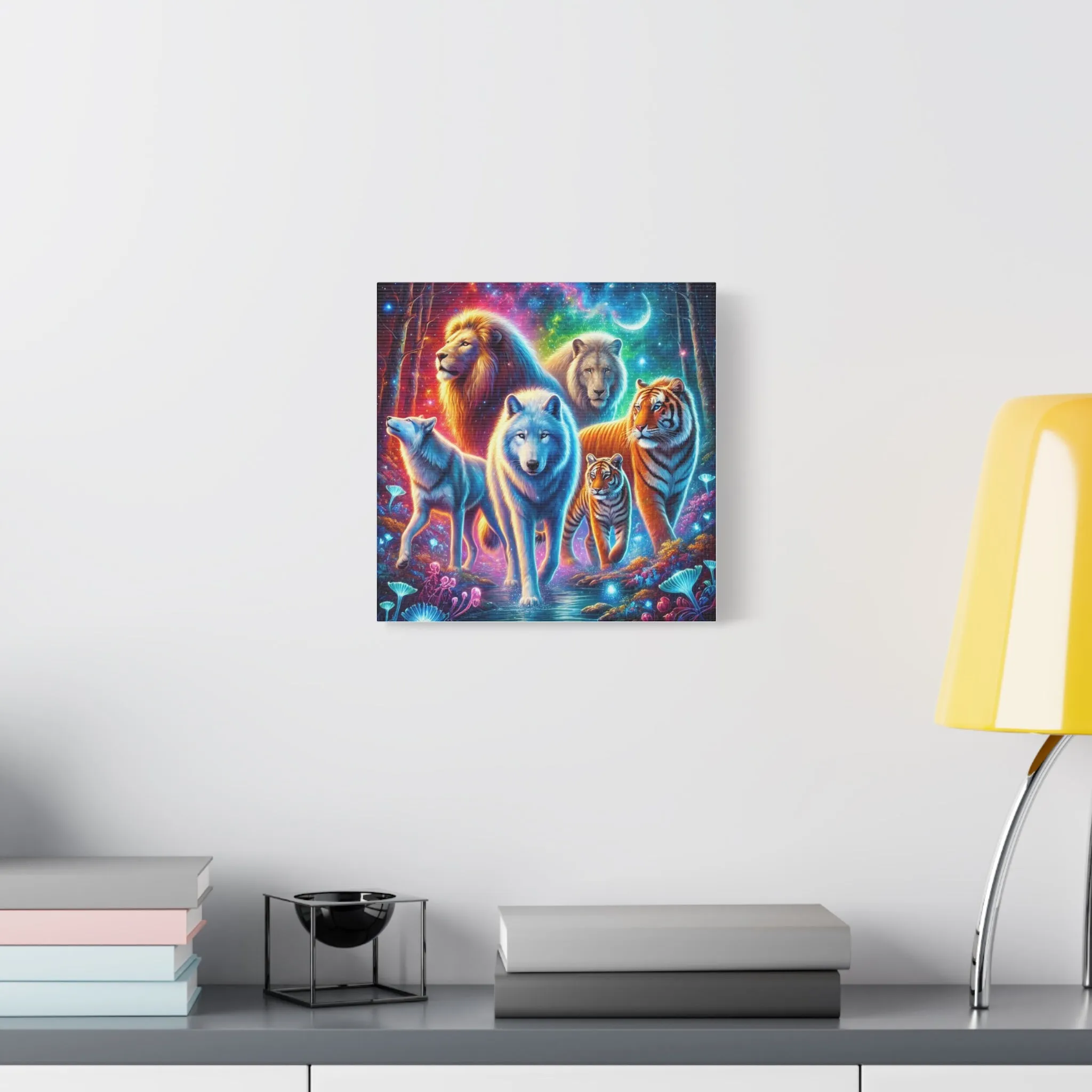 Vibrant Animal Art Canvas - Cosmic Jungle Collection, Gifts for friends, Gifts for love ones, Home decoration, Office decoration