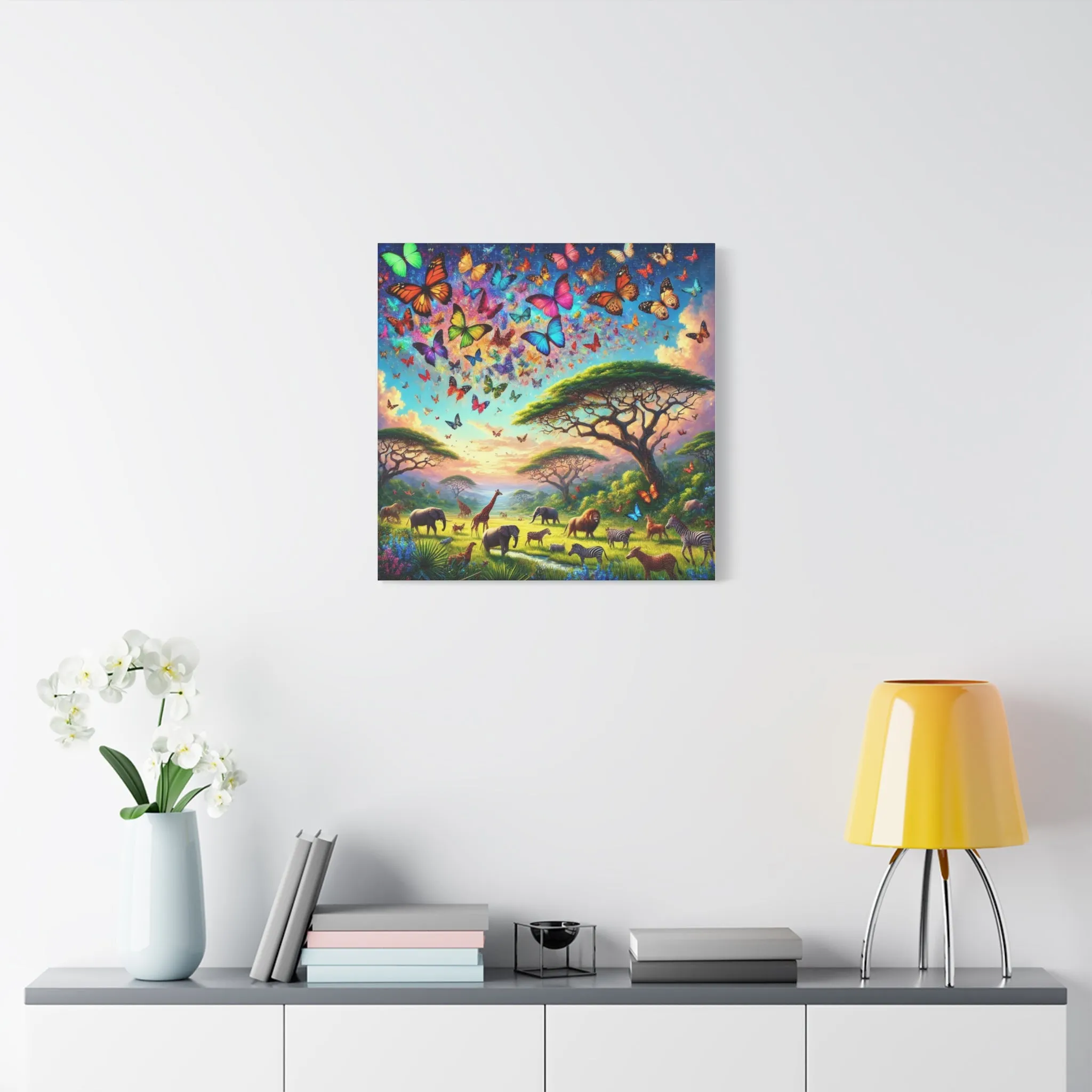 Vibrant Animal Paradise Canvas Art - Nature & Butterfly Wall Décor, Gifts for friends, Gifts for love ones, Home decoration, Office decoration