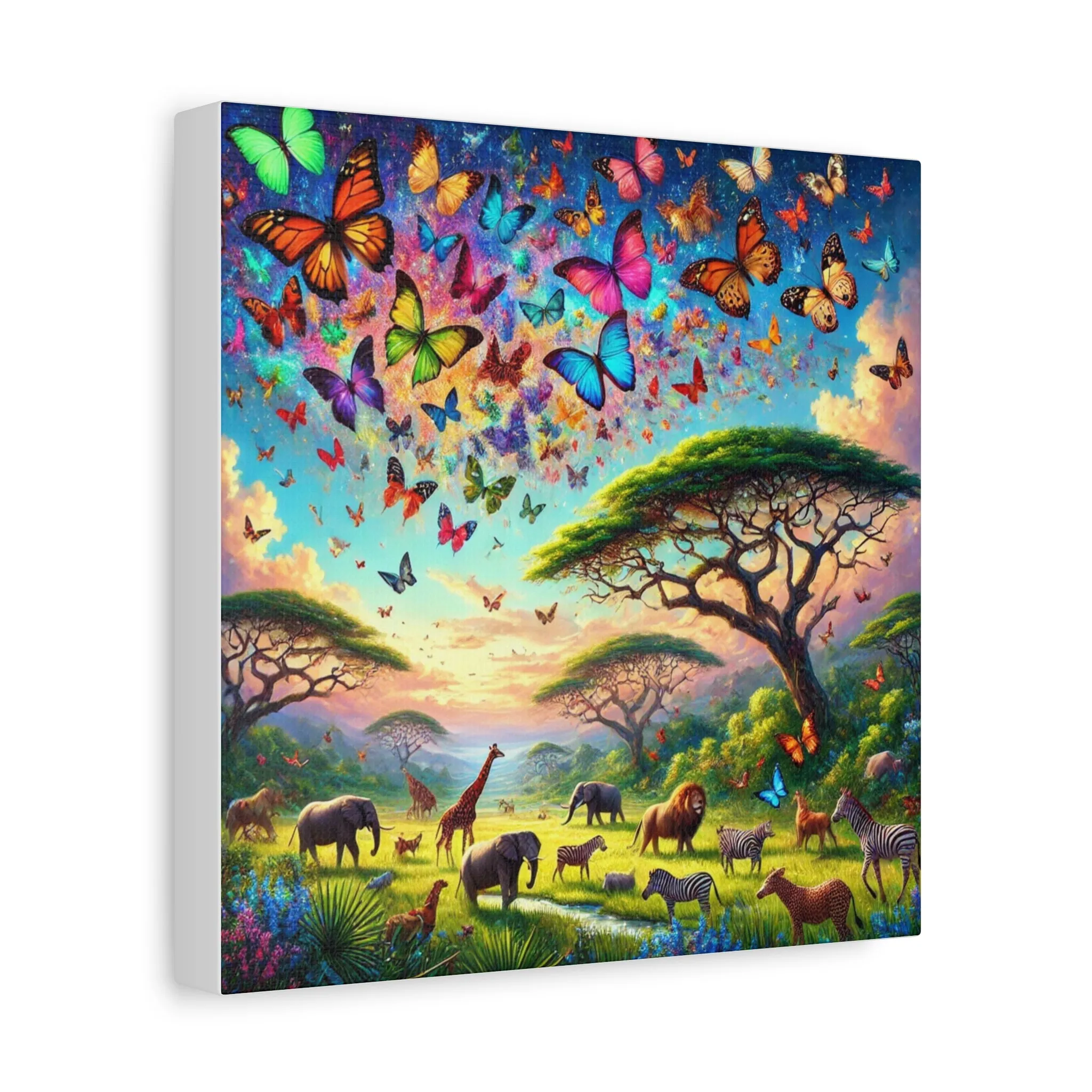 Vibrant Animal Paradise Canvas Art - Nature & Butterfly Wall Décor, Gifts for friends, Gifts for love ones, Home decoration, Office decoration