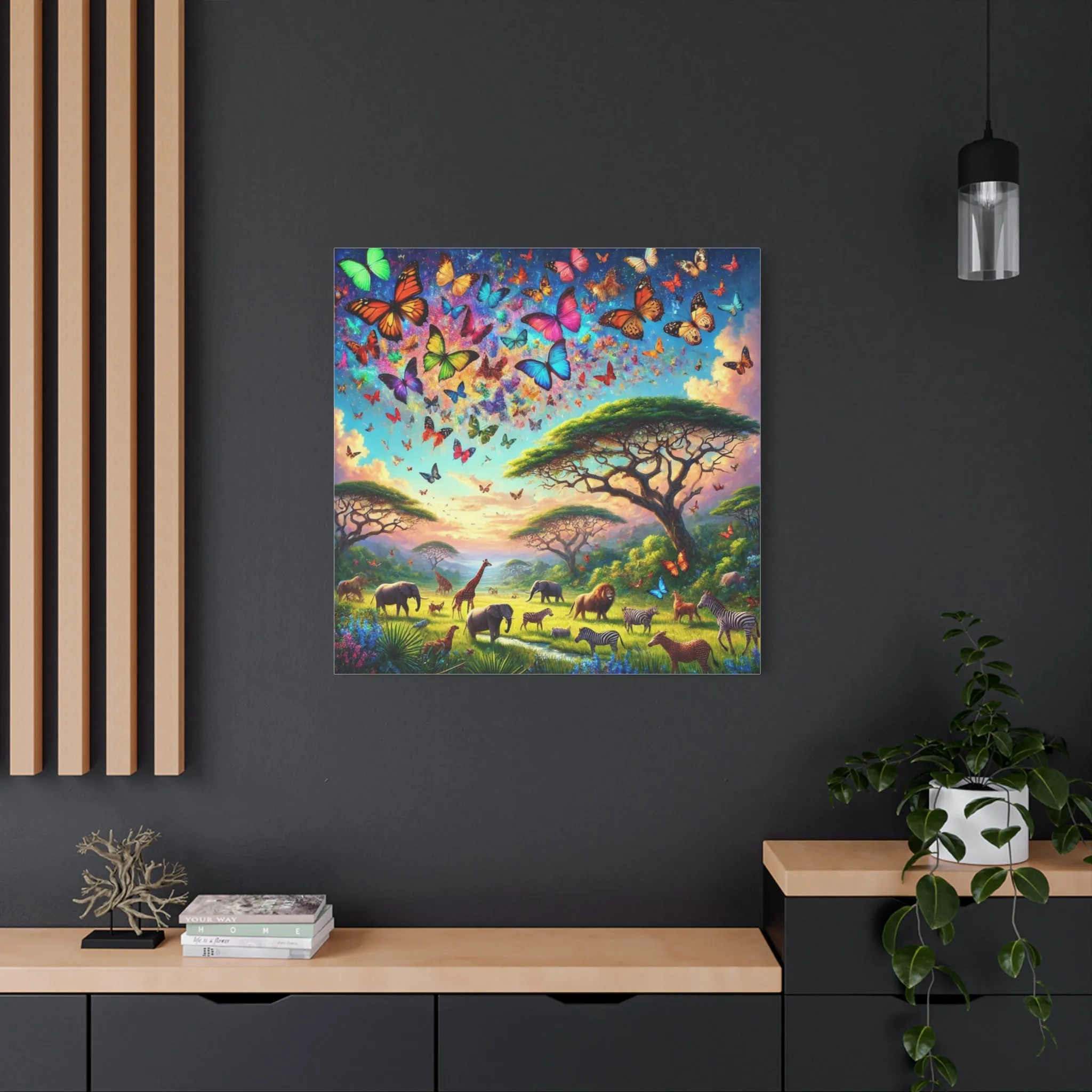 Vibrant Animal Paradise Canvas Art - Nature & Butterfly Wall Décor, Gifts for friends, Gifts for love ones, Home decoration, Office decoration