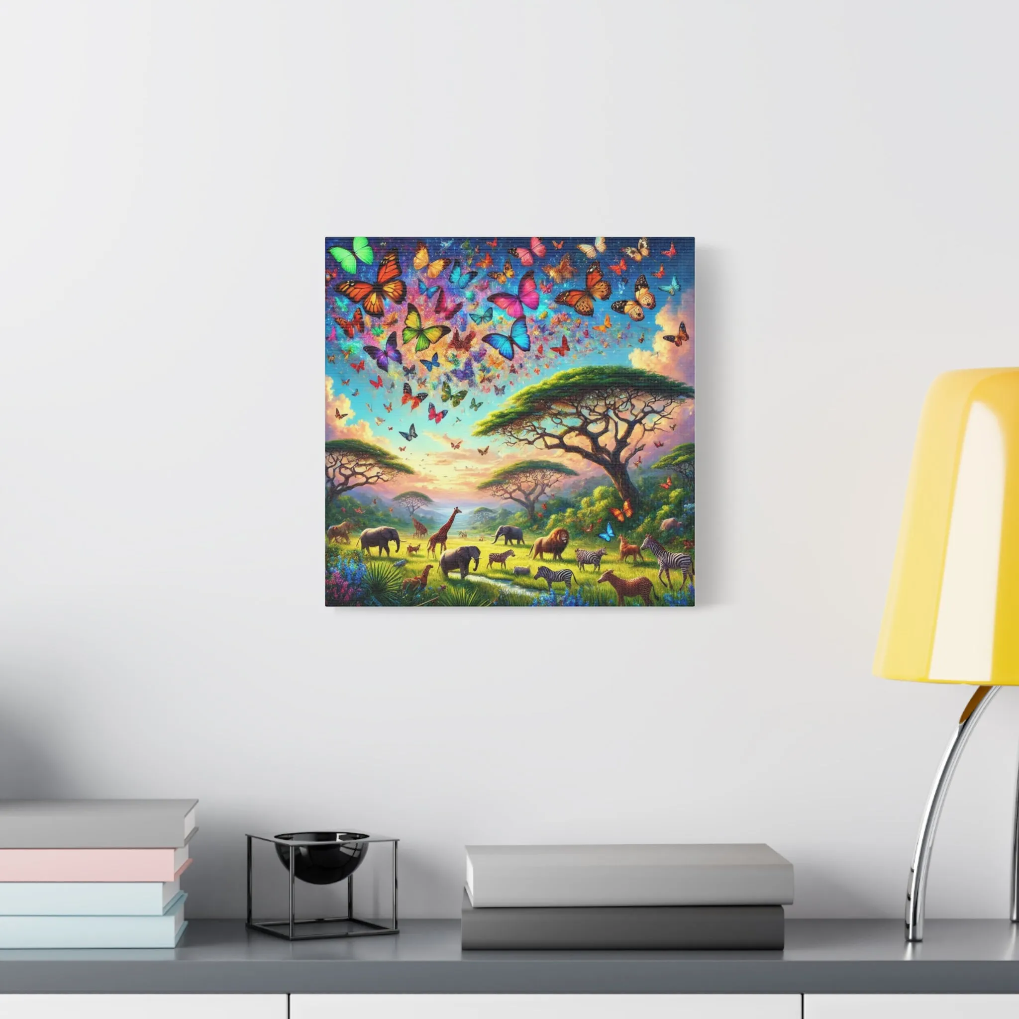 Vibrant Animal Paradise Canvas Art - Nature & Butterfly Wall Décor, Gifts for friends, Gifts for love ones, Home decoration, Office decoration