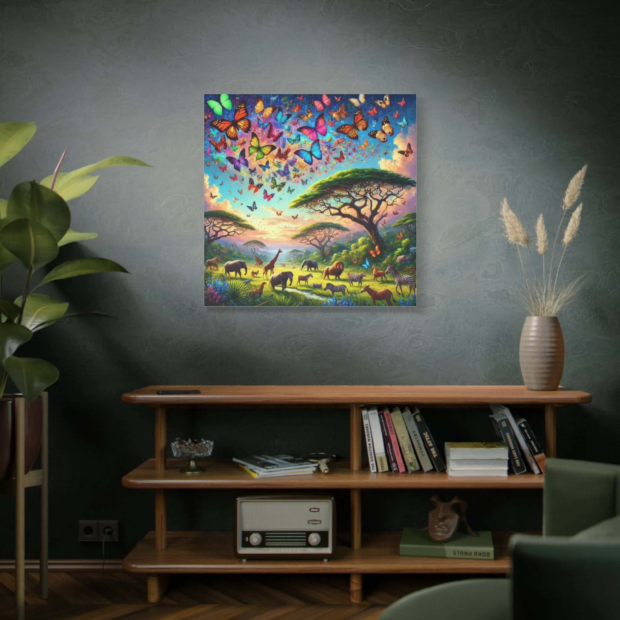 Vibrant Animal Paradise Canvas Art - Nature & Butterfly Wall Décor, Gifts for friends, Gifts for love ones, Home decoration, Office decoration