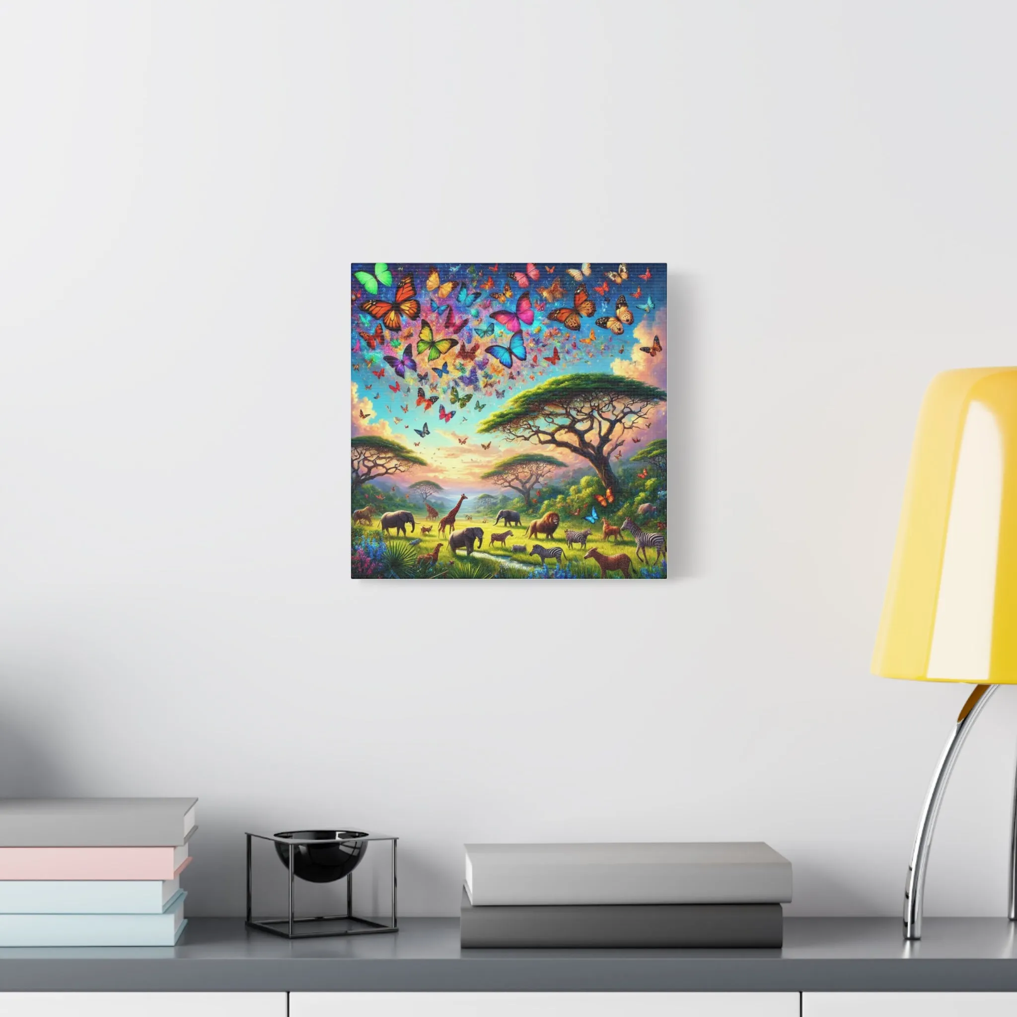 Vibrant Animal Paradise Canvas Art - Nature & Butterfly Wall Décor, Gifts for friends, Gifts for love ones, Home decoration, Office decoration