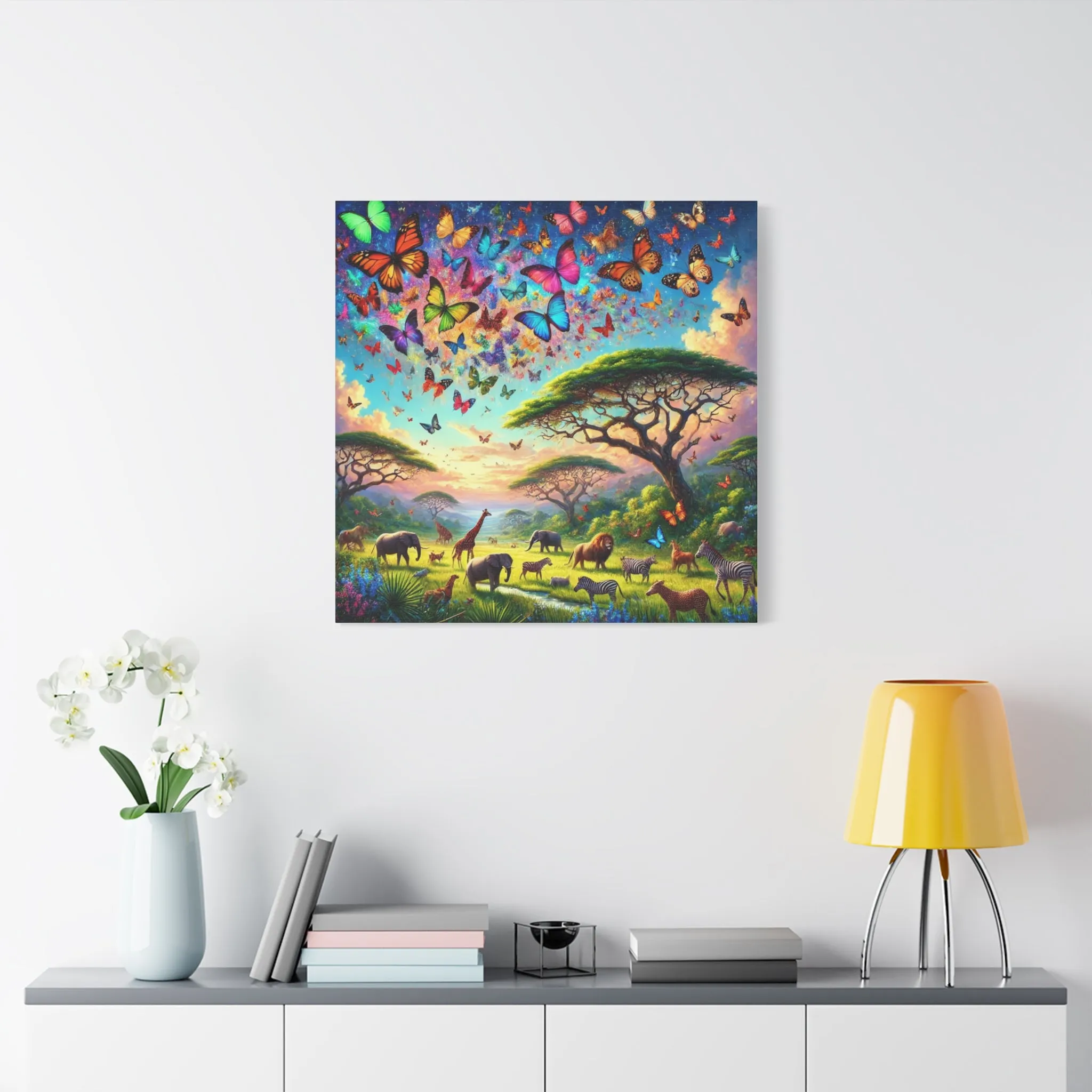 Vibrant Animal Paradise Canvas Art - Nature & Butterfly Wall Décor, Gifts for friends, Gifts for love ones, Home decoration, Office decoration