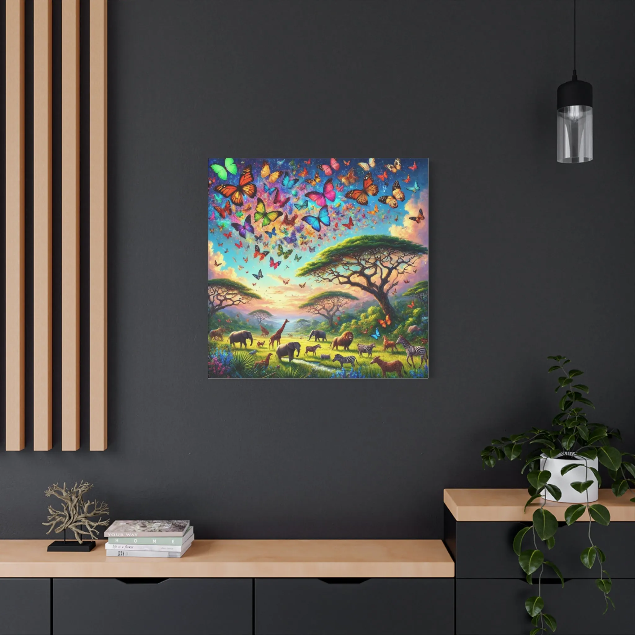 Vibrant Animal Paradise Canvas Art - Nature & Butterfly Wall Décor, Gifts for friends, Gifts for love ones, Home decoration, Office decoration